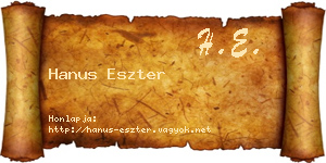 Hanus Eszter névjegykártya
